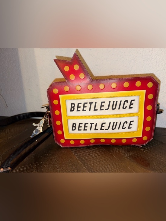 Loungefly Handbags - Sold unlisted  Red & Yellow Beetlejuice Marquee Crossbody Bag